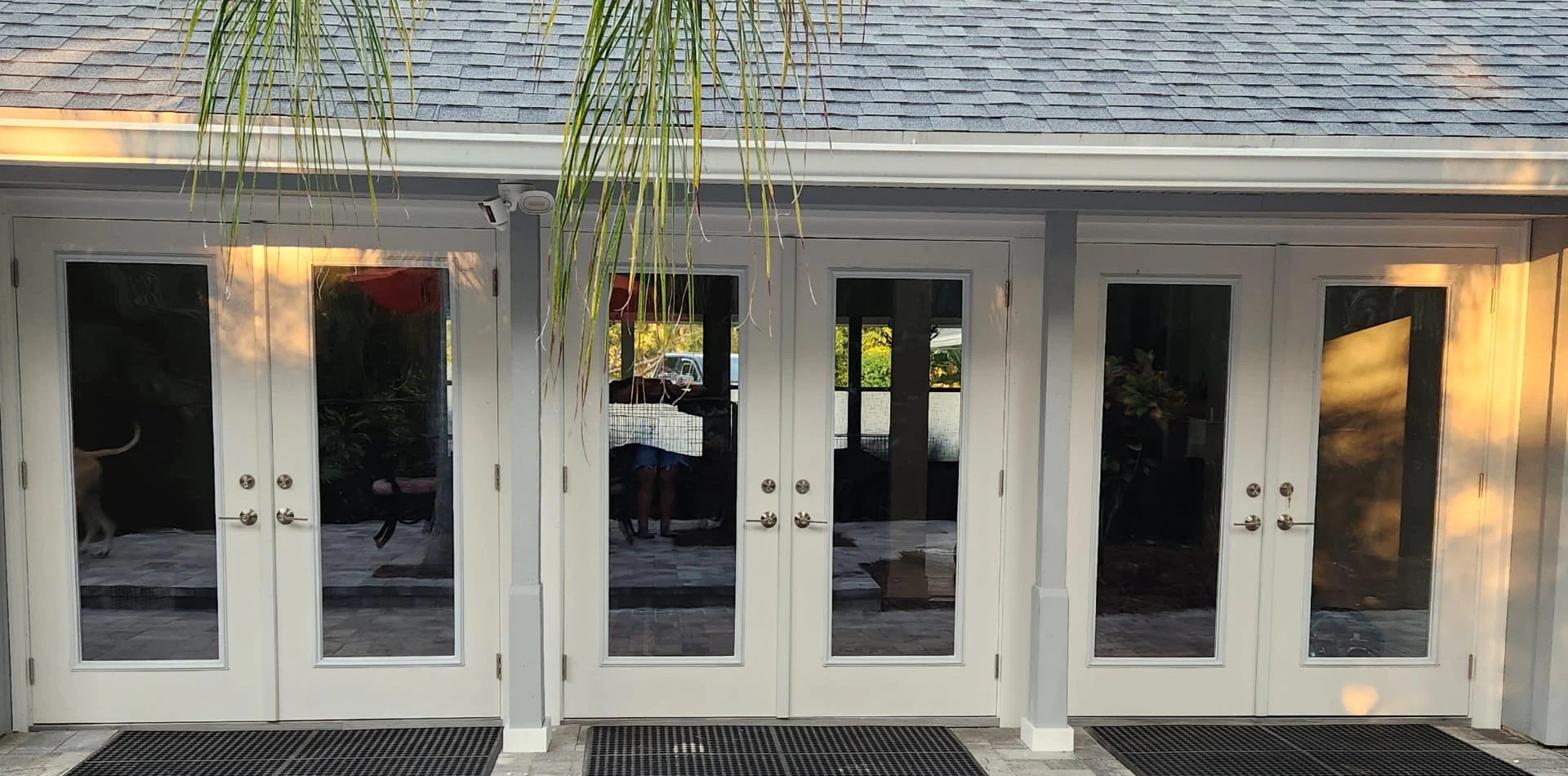 outdoor entrance doors installed in a house